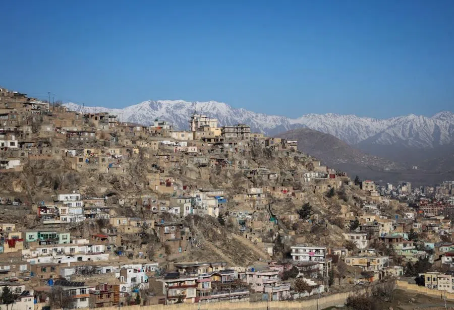 A general view of residential houses on a hill, in Kabul, Afghanistan, 28 February 2026. (Sayed Hassib/Reuters)