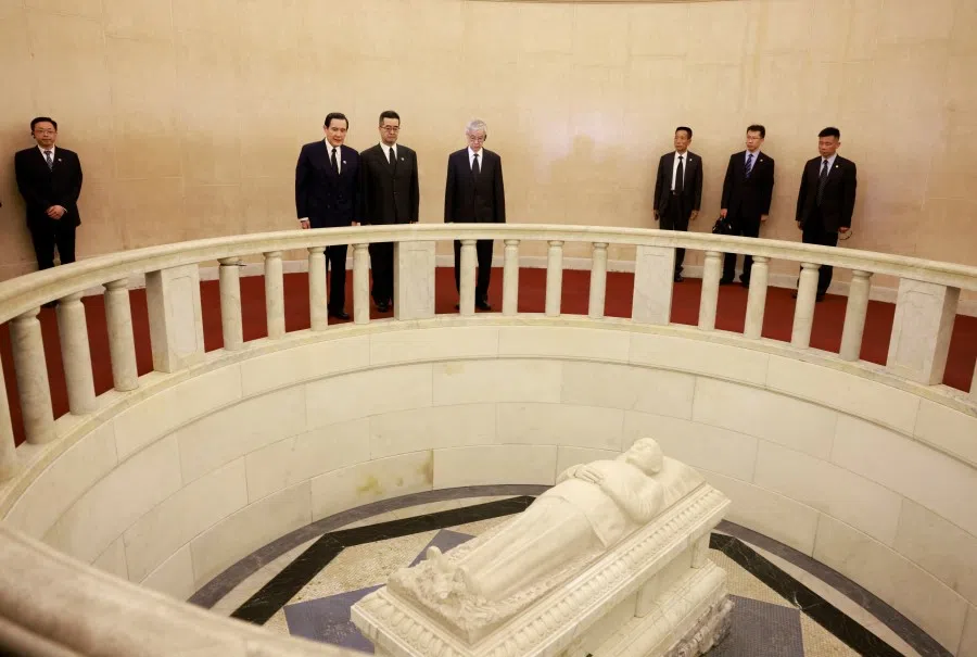 Former Taiwanese President Ma Ying-jeou visits the sacrificial hall, which houses Sun Yat-sen's sarcophagus, at the Sun Yat-Sen Mausoleum in Nanjing, Jiangsu province, China, 28 March 2023. (CNS photo via Reuters)