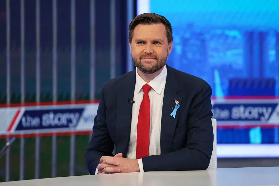 Republican vice presidential nominee, US Senator J.D. Vance (R-OH) visits “The Story with Martha MacCallum” at Fox News Channel Studios on 11 September 2024 in New York City. (Dia Dipasupil/Getty Images/AFP)