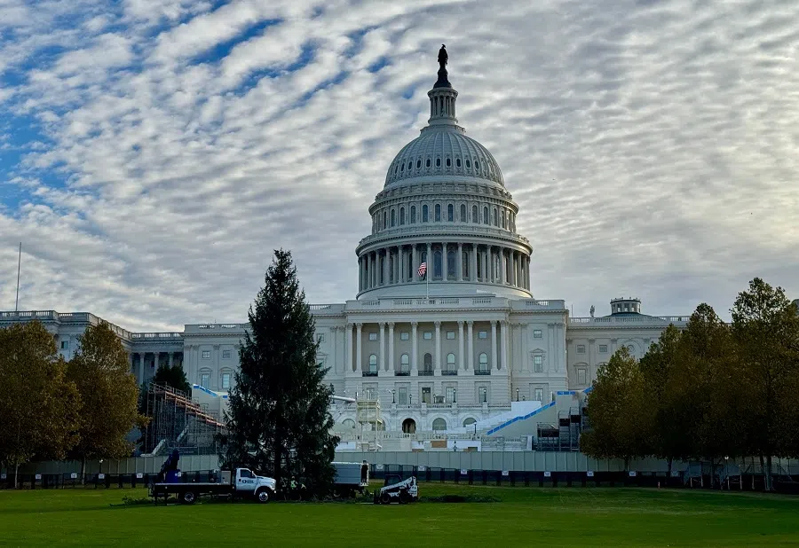 A shot of the West Lawn of the US Capitol building in Washington, DC, on 24 November 2024. (Daniel Slim/AFP)