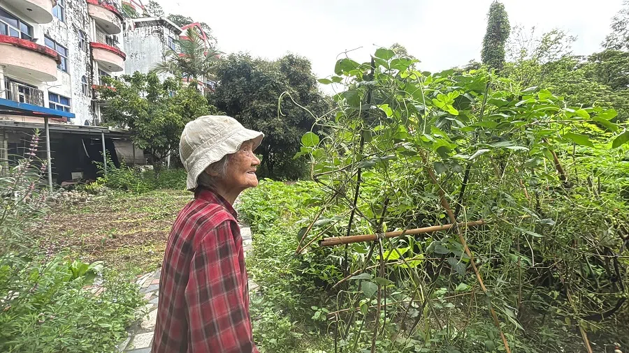 Ma Minzhuang at her vegetable garden.