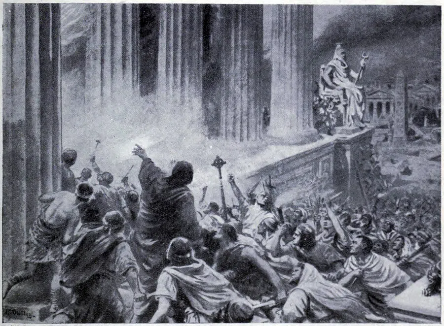 The burning of the Library at Alexandria in 391 AD. (Wikimedia)