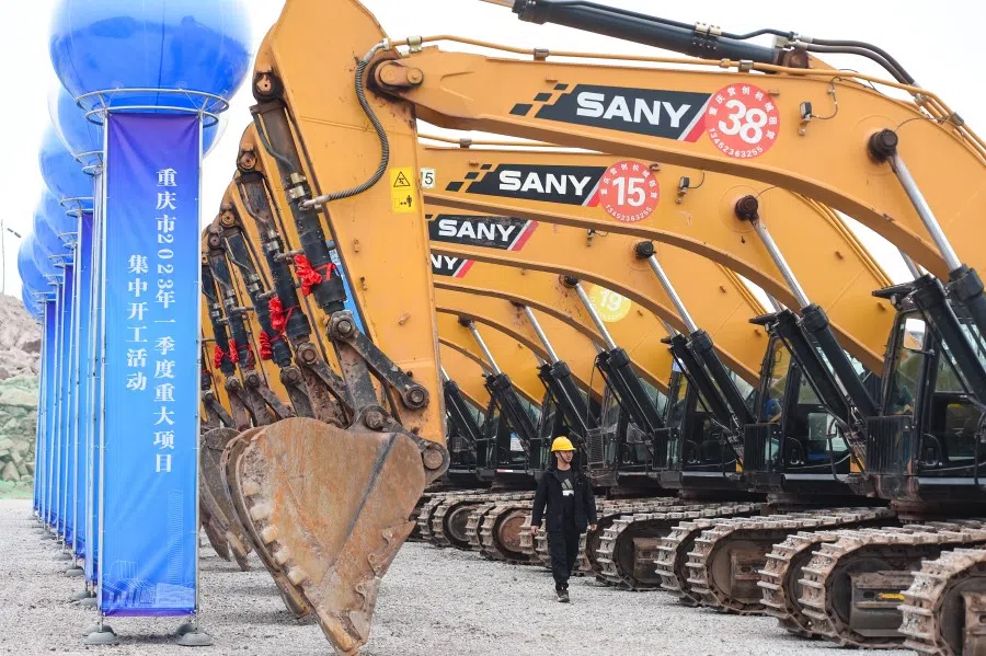 A line of excavators in Chongqing, China, 18 February 2023. (CNS)