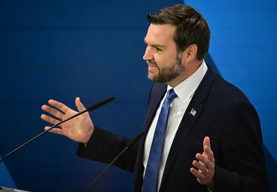 US Vice-President JD Vance speaks during the 61st Munich Security Conference (MSC) in Munich, southern Germany, on 14 February 2025.