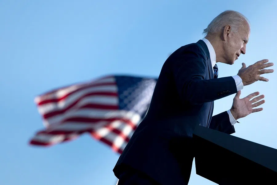 In this file photo, former US Vice President Joe Biden, Democratic presidential candidate, speaks at the Lodges at Gettysburg, 6 October 2020, in Gettysburg, Pennsylvania. (Brendan Smialowski/AFP)