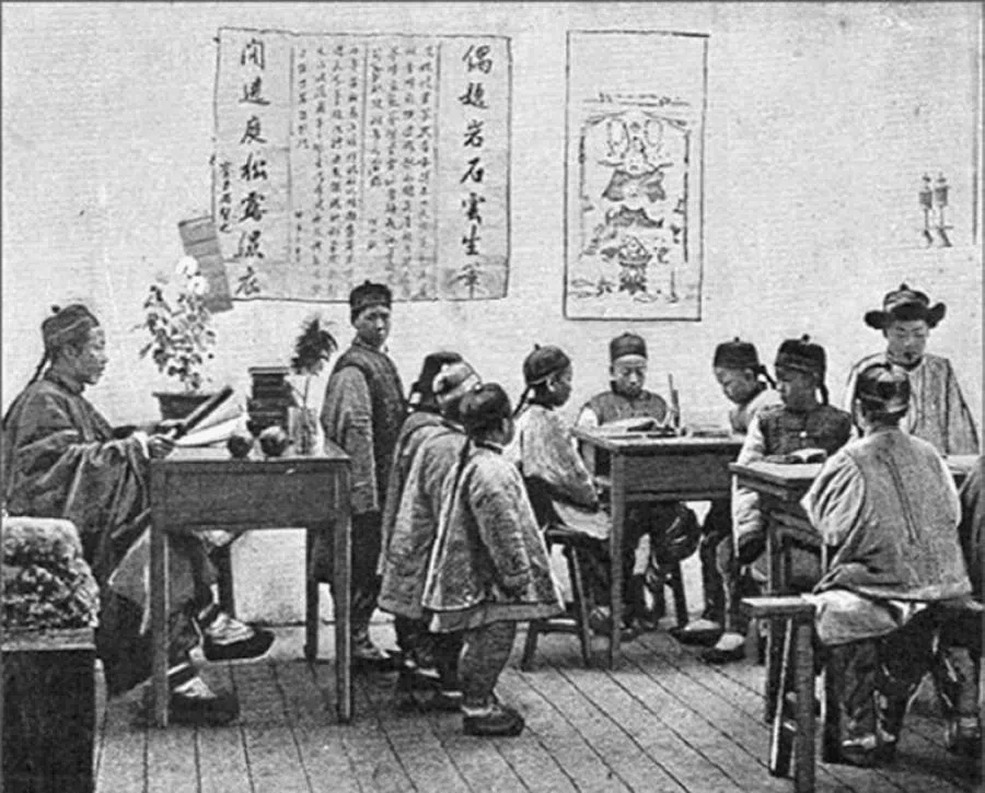 A Confucian classroom in China during the Qing dynasty. (Internet)