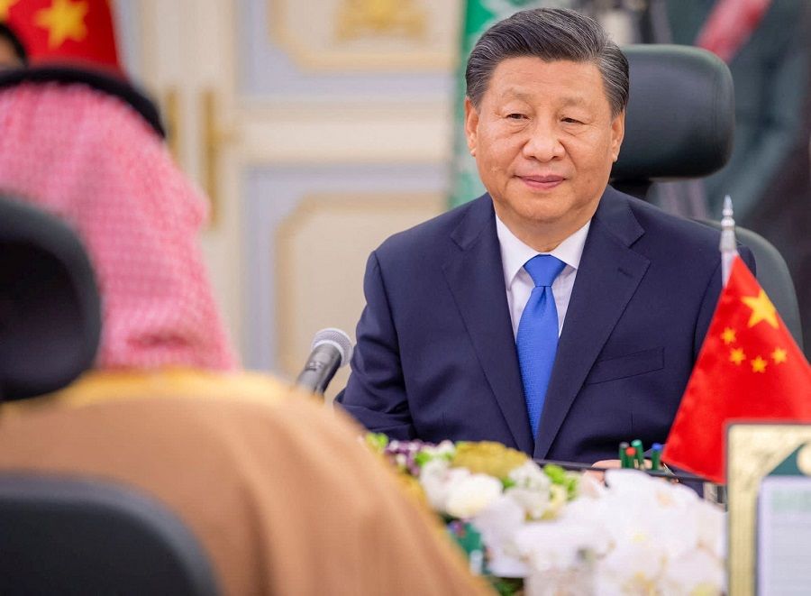 Chinese President Xi Jinping is pictured during a meeting with Saudi Crown Prince Mohammed bin Salman in Riyadh, Saudi Arabia, 8 December 2022. (Saudi Press Agency/Handout via Reuters)