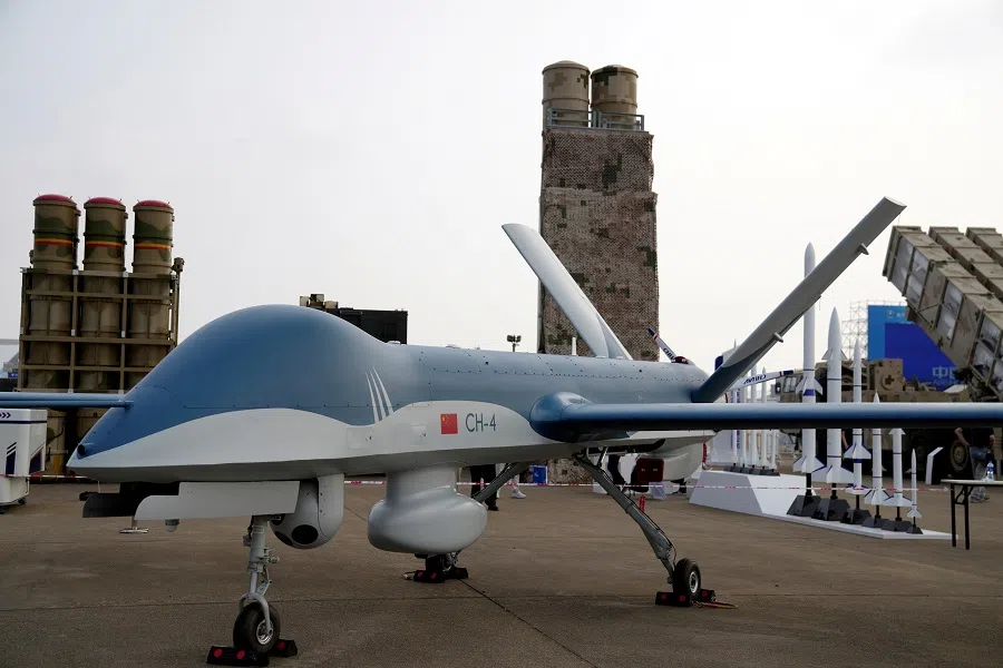 A CH-4 long-endurance drone is displayed at the China International Aviation and Aerospace Exhibition, or Airshow China, in Zhuhai, Guangdong province, China, 29 September 2021. (Aly Song/File Photo/Reuters)