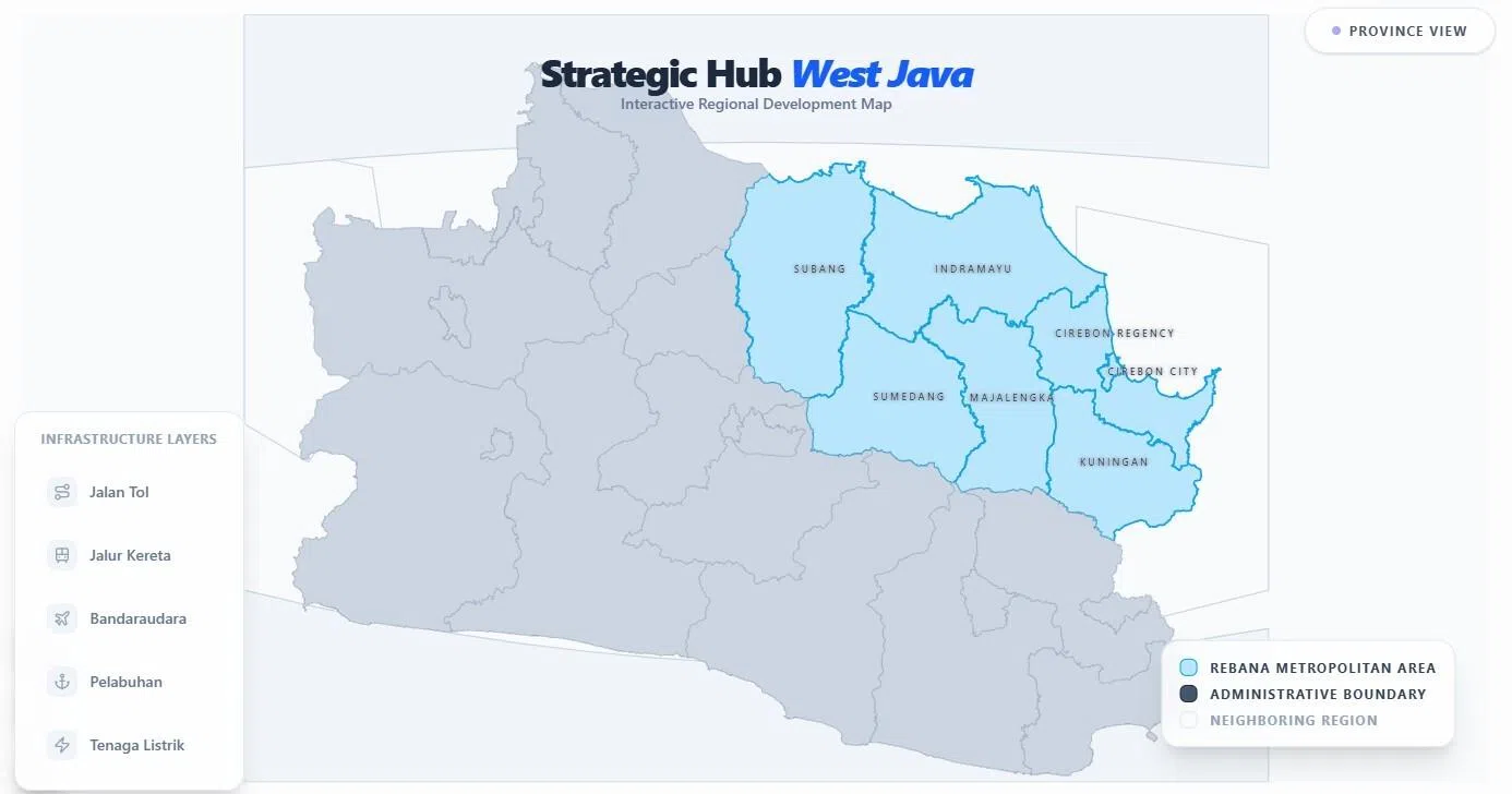 A map showing the location of Rebana Metropolitan Area.
