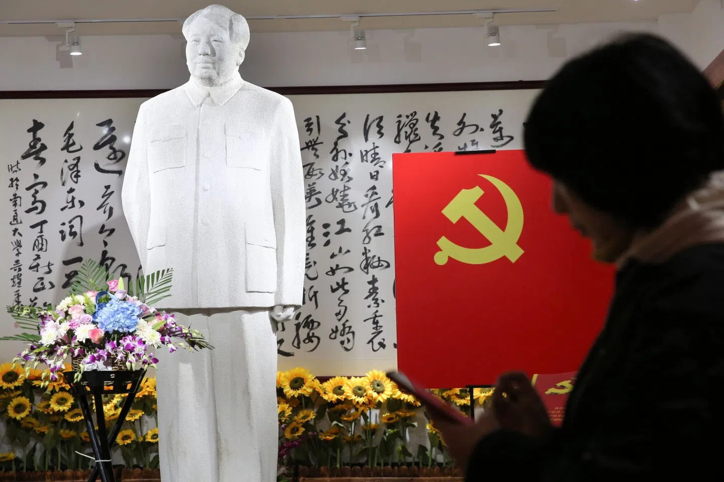China is shaped by the secular religion of communism. In this photo taken on 26 December 2019, people visit a museum of artworks of the late former Chinese Communist Party leader Mao Zedong to mark his 126th birthday, in Nantong, Jiangsu. (STR/AFP)