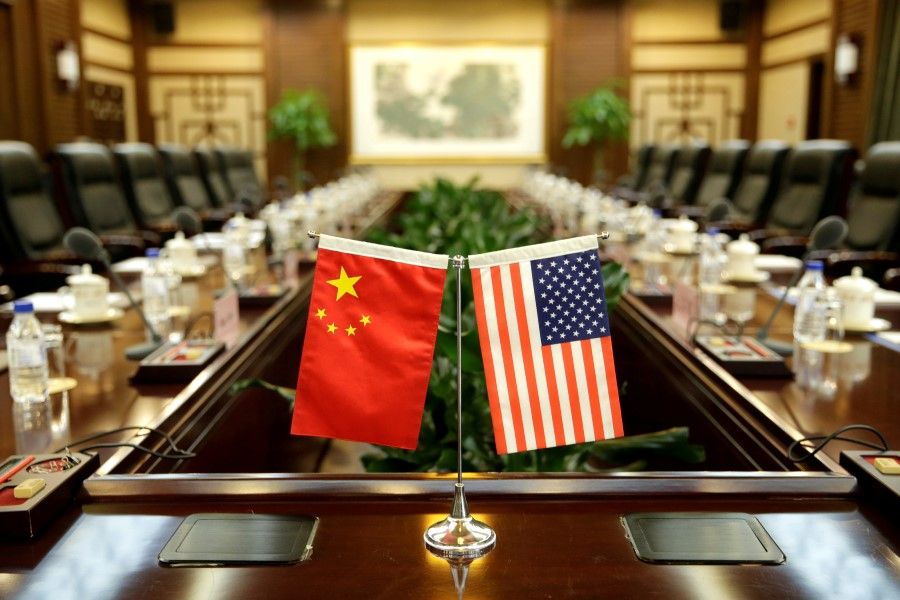 Flags of the United States and China are placed for a meeting between the U.S. secretary of agriculture and China's minister of agriculture at the Ministry of Agriculture in Beijing, China. (Jason Lee/REUTERS)