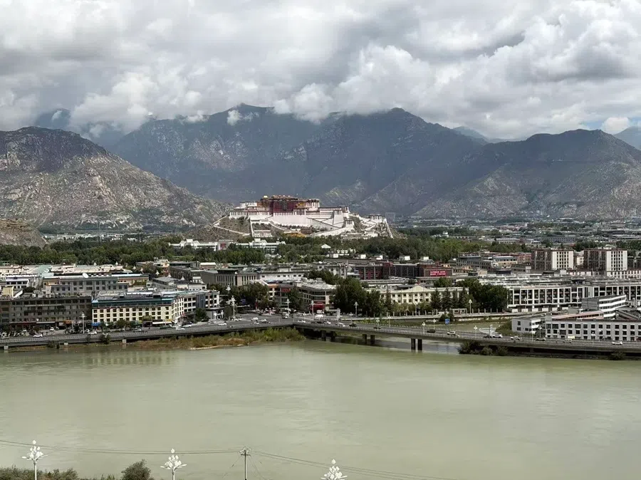 Aerial view of Lhasa, Tibet, on 3 August 2026.