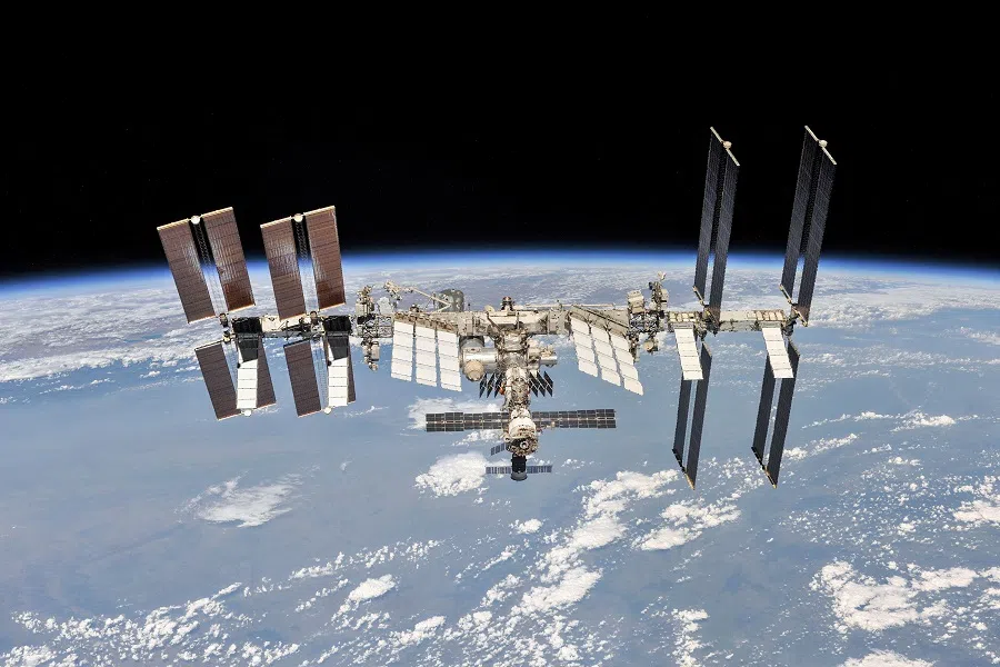 The International Space Station (ISS) photographed by Expedition 56 crew members from a Soyuz spacecraft after undocking, 4 October 2018. (NASA/Roscosmos/Handout via Reuters)