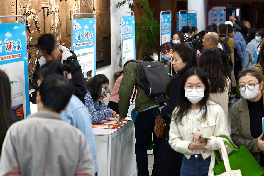 People at a job fair in Beijing, China, 28 March 2023. (CNS)