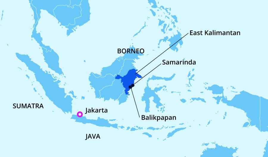 The new capital Nusantara will be located between Balikpapan and Samarinda. (Image: Jace Yip)