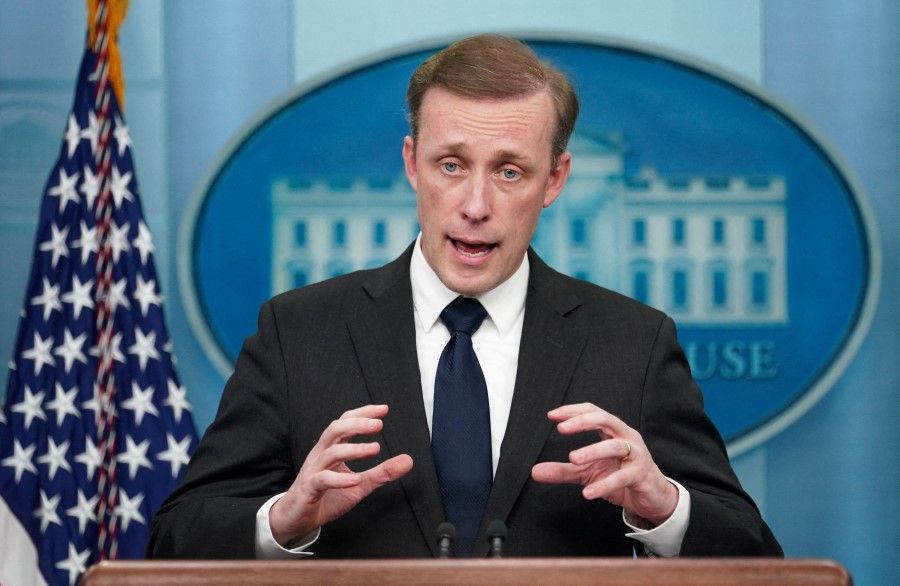 US White House national security adviser Jake Sullivan speaks at a press briefing at the White House in Washington, U.S., 12 December 2022. (Kevin Lamarque/Reuters)