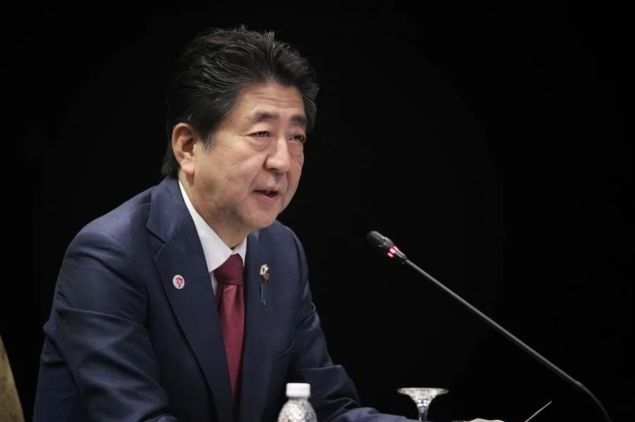 Japanese Prime Minister Shinzo Abe during the 3rd ASEAN-ROK Summit in 2018 held at Suntec Convention Centre, Singapore.