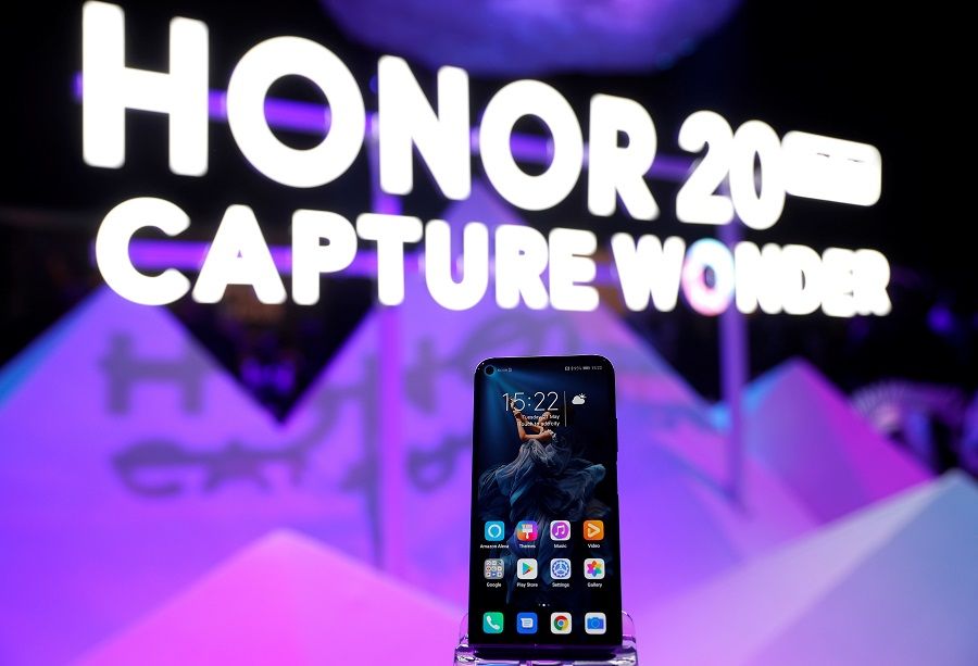 Huawei's new Honor 20 smartphone is seen at a product launch event in London, Britain, on 21 May 2019. (Peter Nicholls/File Photo/Reuters)