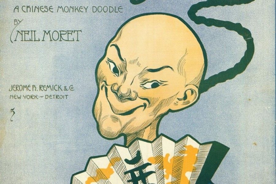 A colour music sheet, 19th century, titled "A Chinese Monkey Doodle".