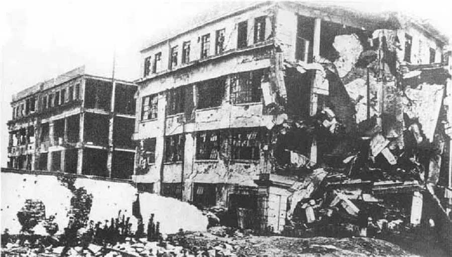 The Shanghai Commercial Press after being bombed by the Japanese. (Wikimedia)