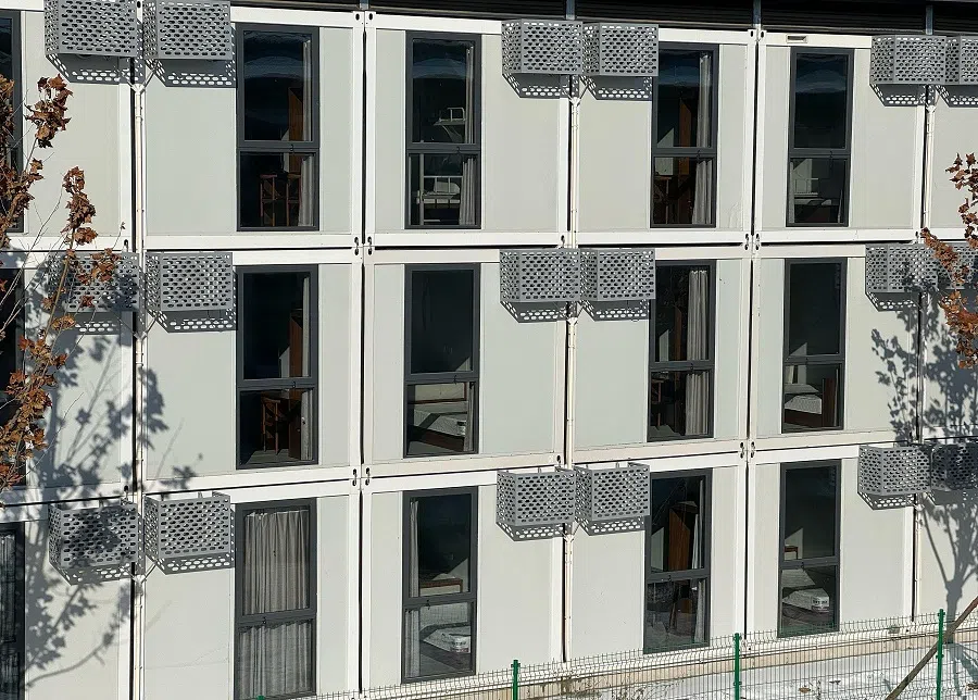 Makeshift hospitals were converted into residential blocks.