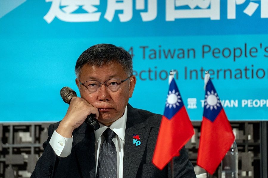 Ko Wen-je, presidential candidate for the Taiwan People's Party (TPP) and former mayor of Taipei City, during a news conference in Taipei, Taiwan, on 12 January 2024. (Tina Hsu/Bloomberg)