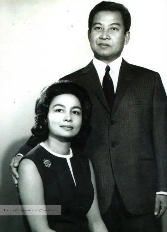 Sihanouk and Monineath in France, 1970. (Internet)