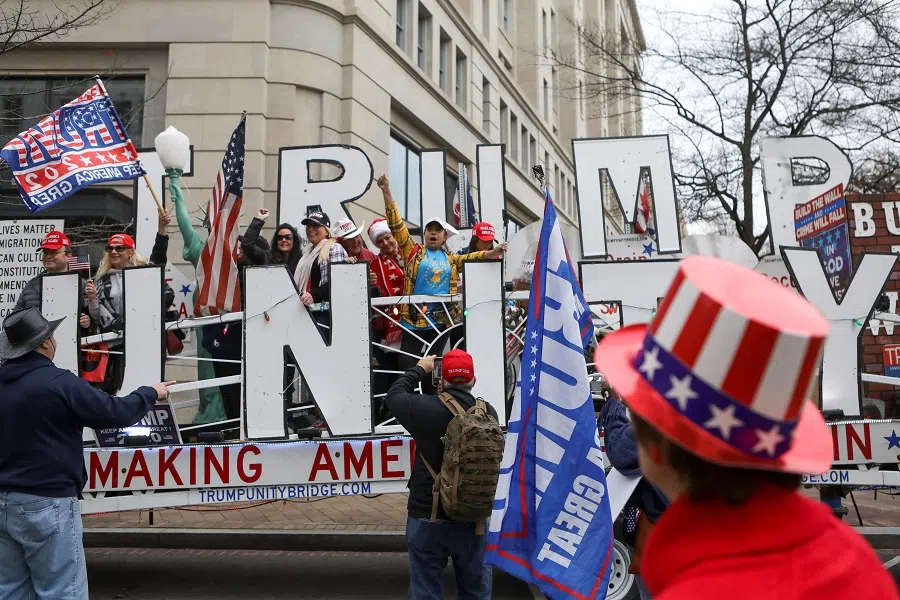 Supporters of US President Donald Trump gather at a rally to protest the results of the election, in Washington, US, 12 December 2020. (Jim Urquhart/Reuters)