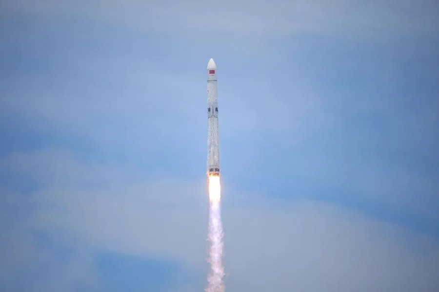A Long March 10B carrier rocket lifts off from the Hainan Commercial Spacecraft Launch Site in Wenchang in China’s southern Hainan province on 10 July 2026.