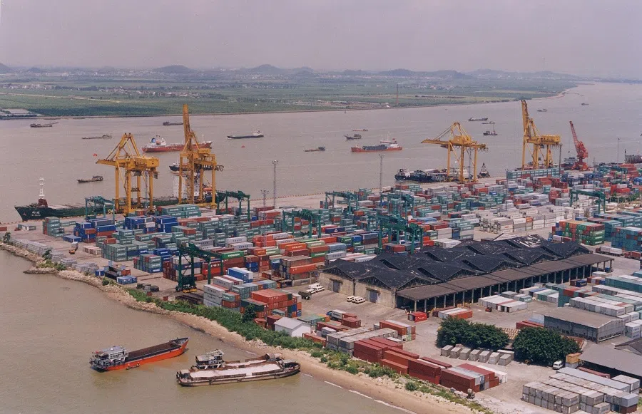 An aerial view of the PSA terminal at Guangzhou port, China. (PSA)