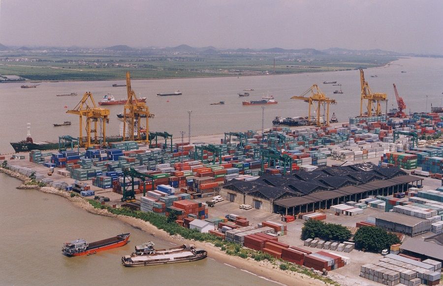 An aerial view of the PSA terminal at Guangzhou port, China. (PSA)
