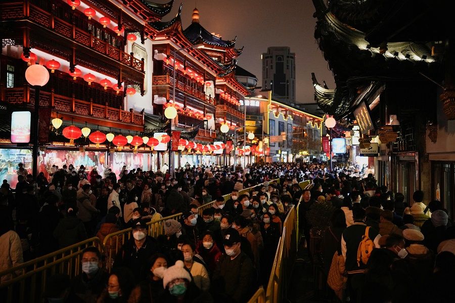 People visit Yu Garden on the first day of the Year of the Rabbit in Shanghai, China, 22 January 2023. (Aly Song/Reuters)