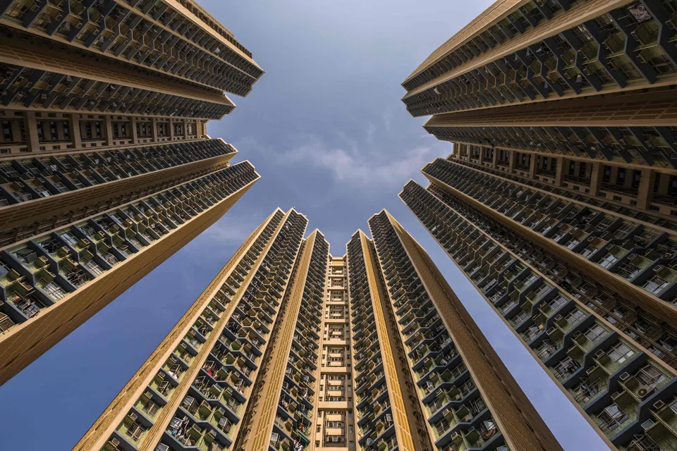 This picture taken on 8 May 2024 shows apartment blocks at Choi Ming Court housing estate in Hong Kong. (Dale de la Rey/AFP)