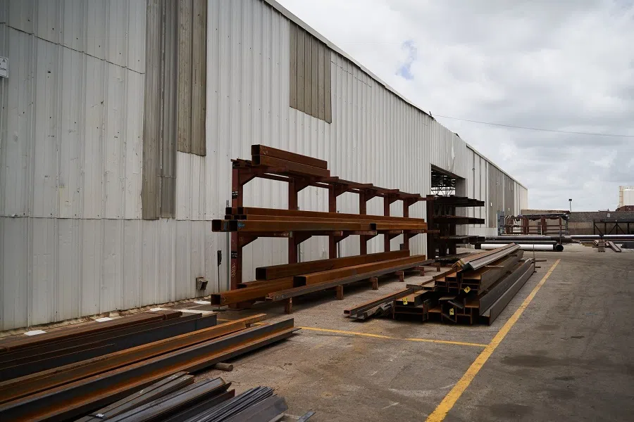 Raw tubes and beams at a steel manufacturing plant in San Luis Potisi, San Luis Potisi state, Mexico, on 2 August 2024. The US is applying the tariffs to steel and aluminum shipments coming via Mexico in a bid to prevent China from circumnavigating existing levies through so-called transshipments. (Mauricio Palos/Bloomberg)