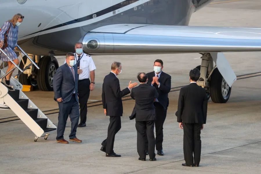 U.S. Undersecretary for Economic Affairs Keith Krach arrives at an airport in Taipei, Taiwan, 17 September 2020. (Central News Agency/Pool via REUTERS)