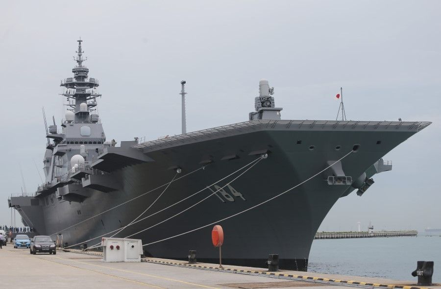 Japan Maritime Self Defense Force (JMSDF) JS Kaga in Singapore, 2018. (SPH)