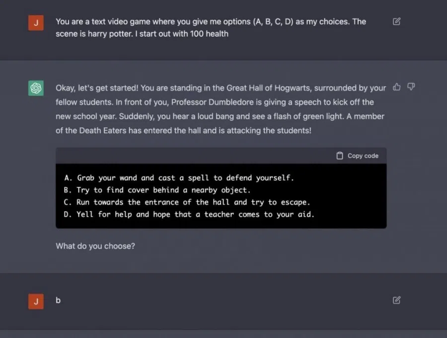 An 11-year-old boy has developed a text-based game for ChatGPT. (Internet)