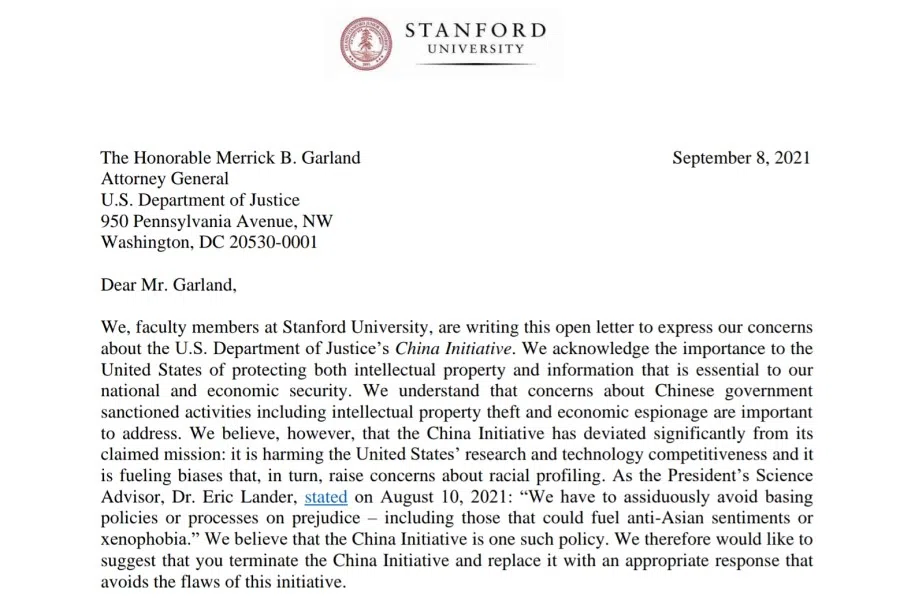 A screen grab of the open letter to US Attorney General Merrick Garland. (Winds of Freedom website)