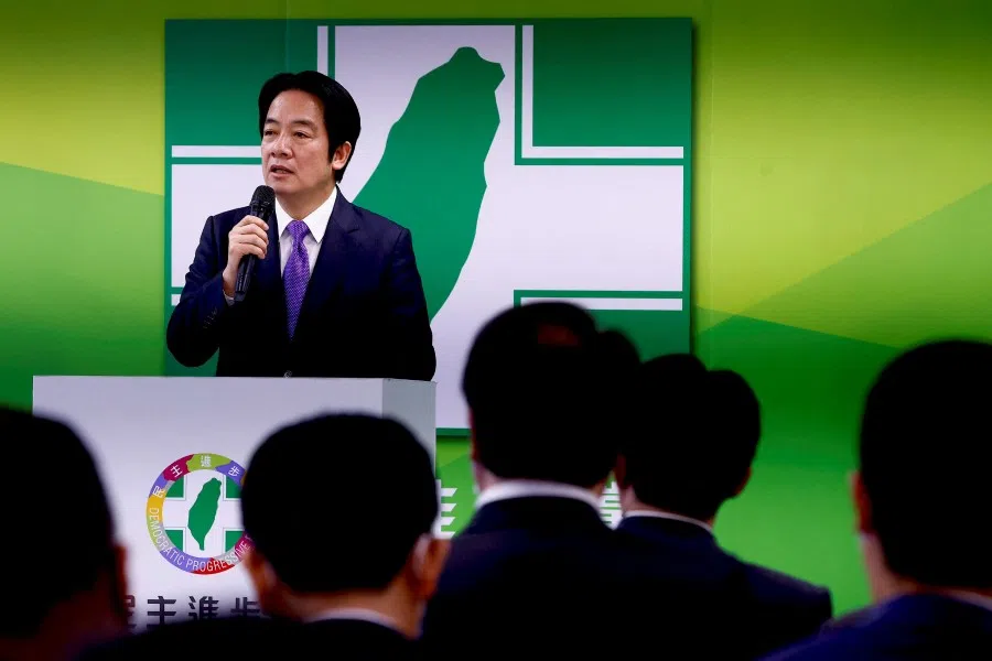 Taiwan's Vice-President William Lai assumes the chairmanship of the ruling Democratic Progressive Party in Taipei, Taiwan, 18 January 2023. (Ann Wang/Reuters)