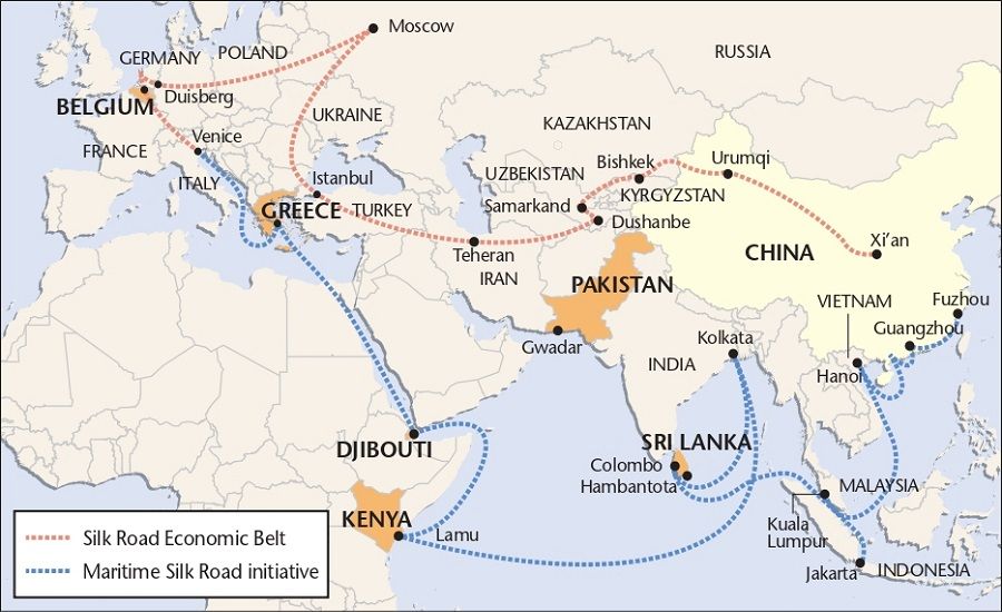 Trade route of China's Belt and Road Initiative. (SPH media adapted from Reuters)