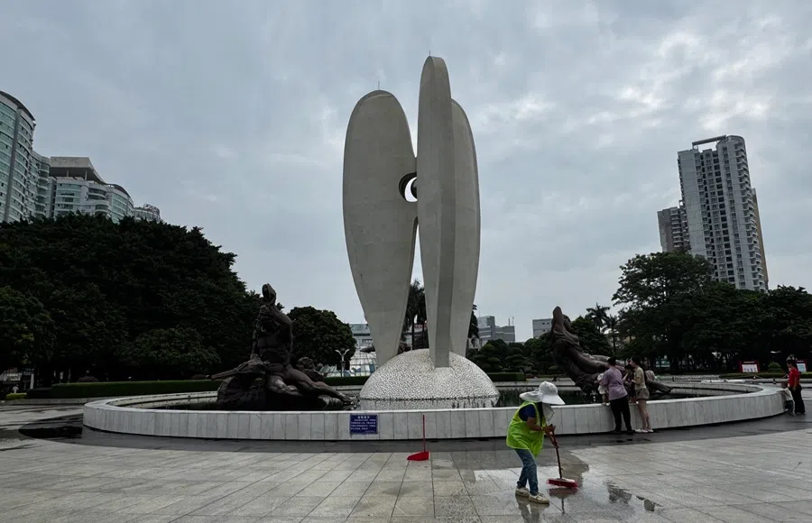 The Beibu Gulf Square, a previous hotspot for pyramid scheme indoctrination sessions in Beihai, Guangxi, China, on 8 September 2026.