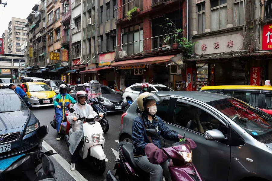 A general view of traffic during morning rush hour in Keelung, Taiwan, 23 May 2024.