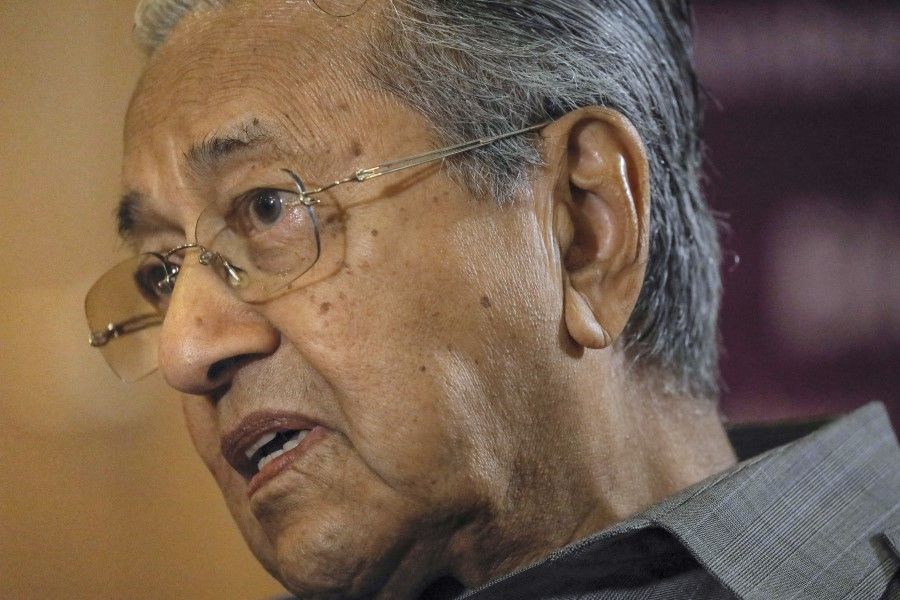 Malaysia's former prime minister, speaks during a Bloomberg Television interview in Putrajaya, Malaysia, March 16, 2020. Mahathir Mohamad and his government avoided criticising China's actions. (Joshua Paul/Bloomberg)