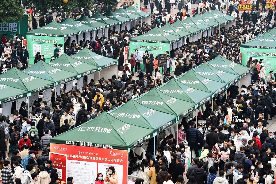 People attend a job fair in Chongqing, China, on 4 February 2023. (CNS)