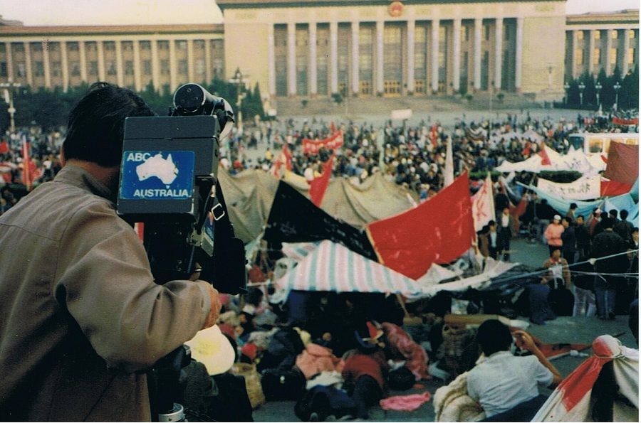 A footage of the Tiananmen Square protests in 1989, captured by veteran cameraman Willie Phua. (National Museum of Singapore)