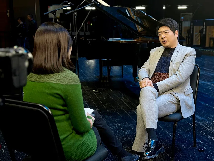 Lang Lang with Woo Mun Ngan during their interview in Tianjin. (SPH Media)