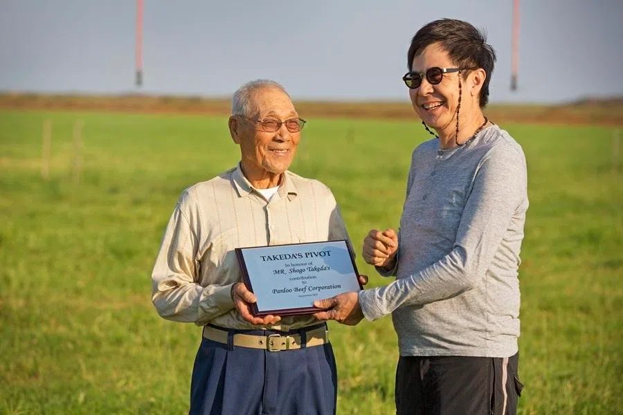 Bruce Cheung (right) and Shogo Takeda, a veteran Japanese Wagyu breeding expert.