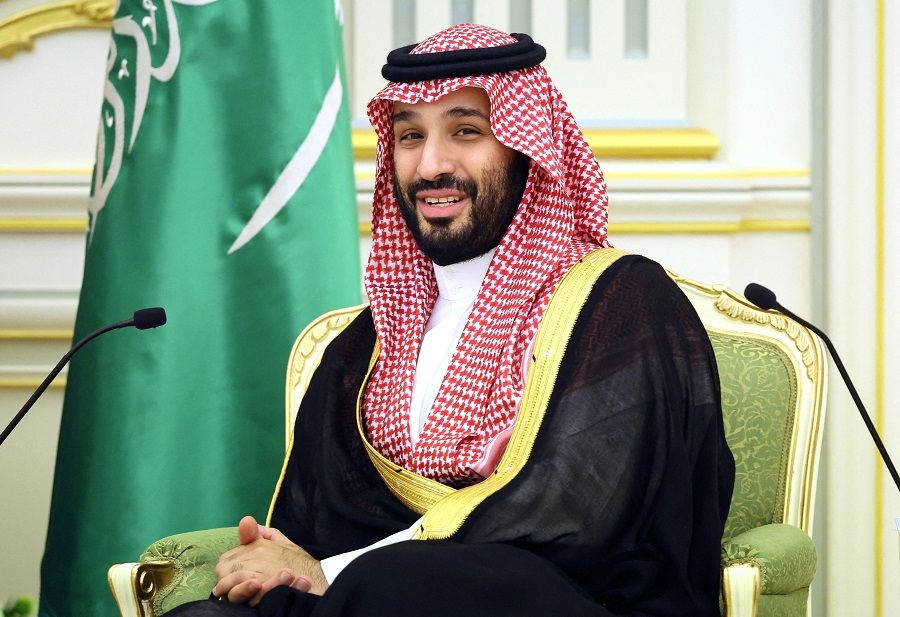 A shot of Saudi Crown Prince Mohammed bin Salman in Riyadh, Saudi Arabia, on 6 December 2023. (Sergei Savostyanov/Sputnik/Pool via Reuters)