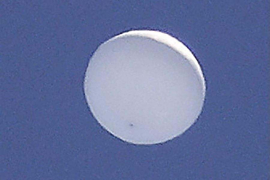 This file picture taken on 17 June 2020 shows what was called an unidentified flying object at the time, above Aoba Ward in the Japanese city of Sendai. Japan said on 9 February 2023 it was coordinating with Washington as it re-evaluated unidentified aerial objects spotted over the country in past years after US forces shot down a Chinese high-altitude balloon. (Jiji Press/AFP)