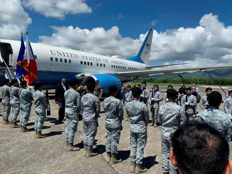 US Defence Secretary Lloyd Austin III visits the Armed Forces of the Philippines' Western Mindanao Command in Zamboanga City, Philippines, 1 February 2023. (AFP Western Mindanao Command/Handout via Reuters)